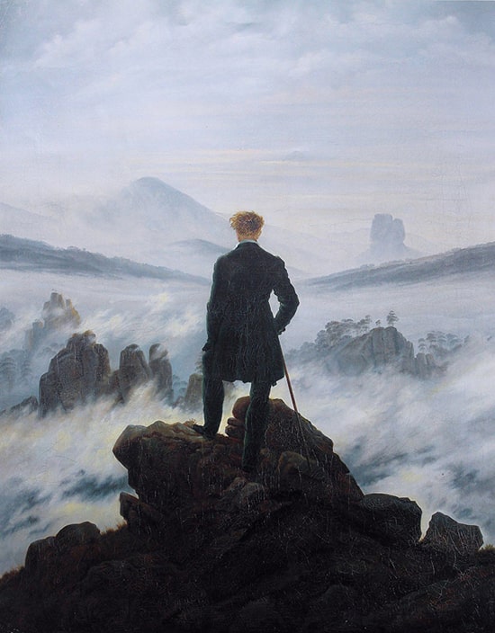 Caspar David Friedrich, Voyageur contemplant une mer de nuages, 1818